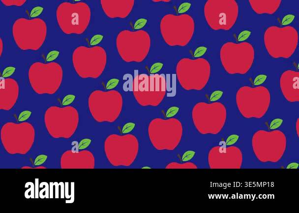 Red Apple Fruit Pattern Background Animation for Healthy Food Design ...