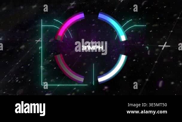 Animation of data processing and nft text over black background. Global ...