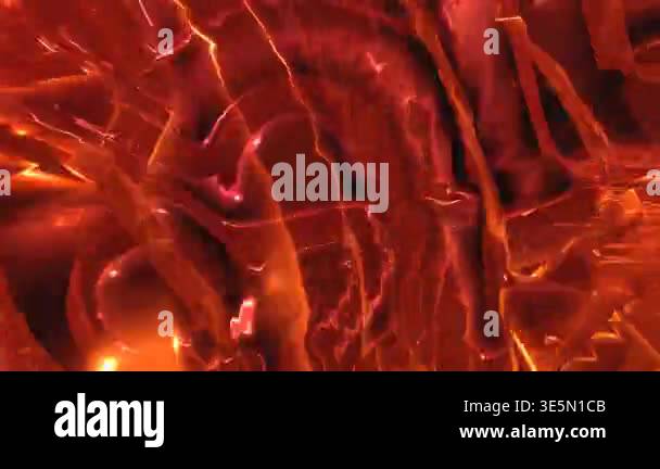 Abstract close-up of swirling red hues and patterns resembling flowing ...