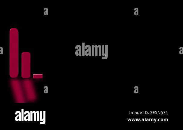 Down arrow business graph chart animation. Loss business graph icon ...