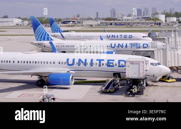 Fort Lauderdale, FL, USA - March 26, 2026: United airplanes at FLL Fort ...
