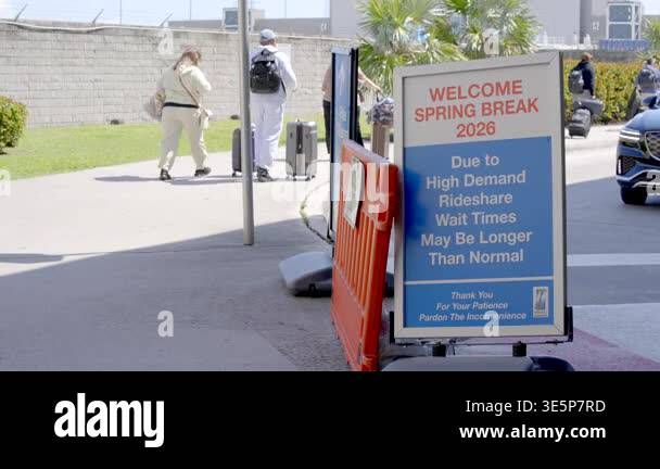 Fort Lauderdale, FL, USA - March 26, 2026: Arrival tourists waiting on ...