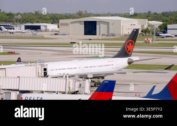 Fort Lauderdale, FL, USA - March 26, 2026: Air Canada airplane at FLL ...
