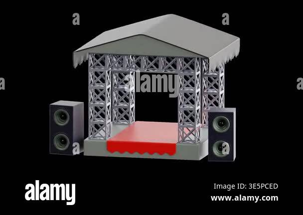 Outdoor Concert Stage with Speakers and Roof Stock Video Footage - Alamy
