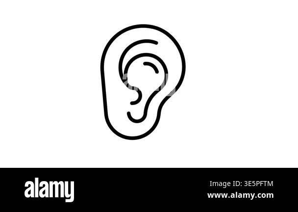Ready to use linear icon animation of human ear structure Stock Video ...