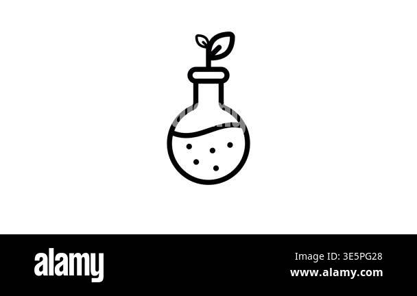 A trendy hand drawn style animated icon of plant research Stock Video ...