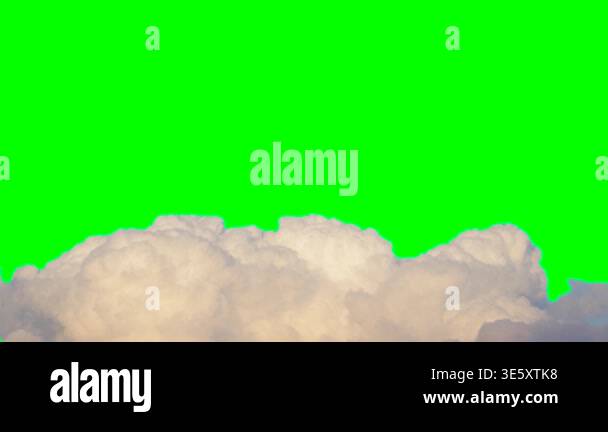 Clouds isolated on green background chroma key screen Stock Video ...