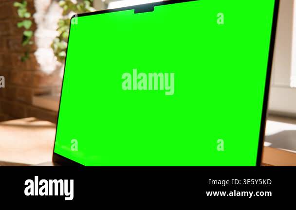 Laptop Screen Mockup Animation Industrial Loft Interior with Plants ...