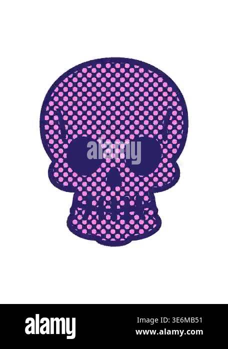 shivering motion animation of comic book style quirky cartoon skull ...