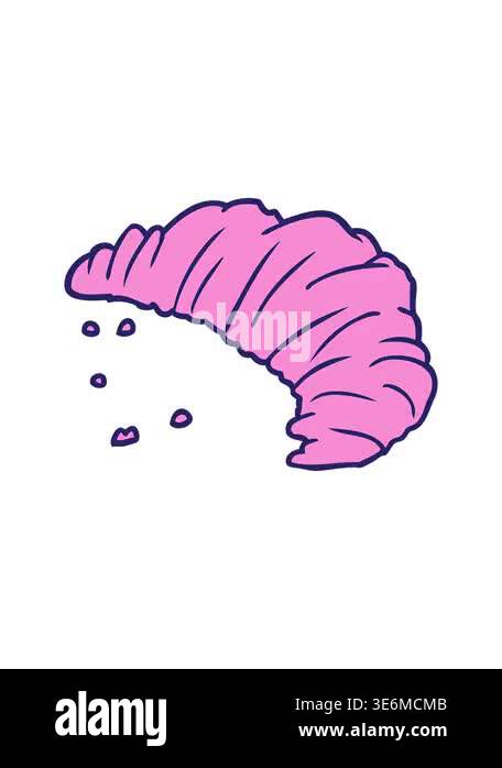 shivering motion animation of cartoon croissant Stock Video Footage - Alamy