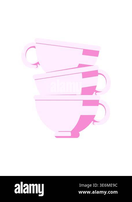 spinning motion animation of stack of cups graphic vector illustration ...