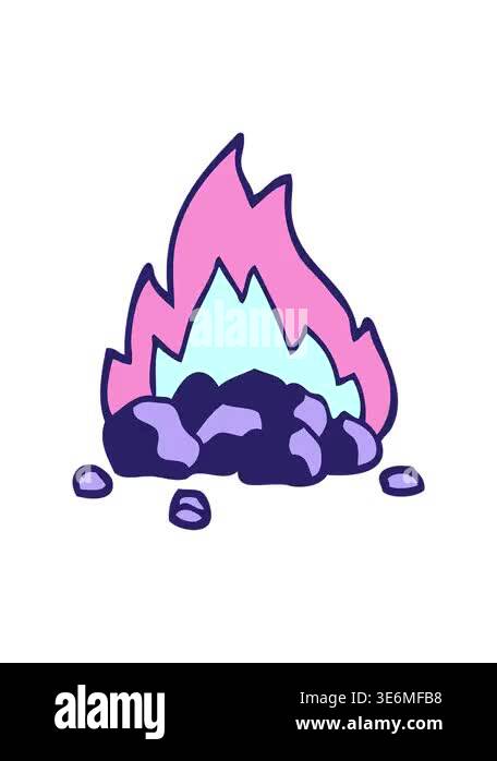 shivering motion animation of doodle style cartoon burning coals Stock ...