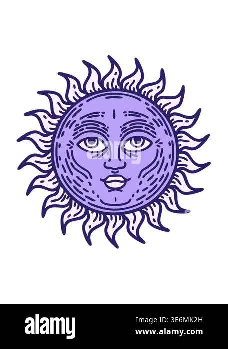 jiggle motion animation of sun with a face design Stock Video Footage ...