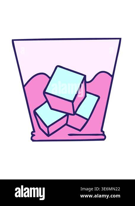 jiggle motion animation of hand drawn quirky cartoon whisky and ice ...