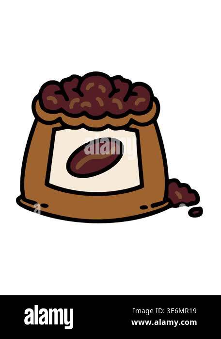 vibrating motion animation of sack of brazilian coffee beans Stock ...