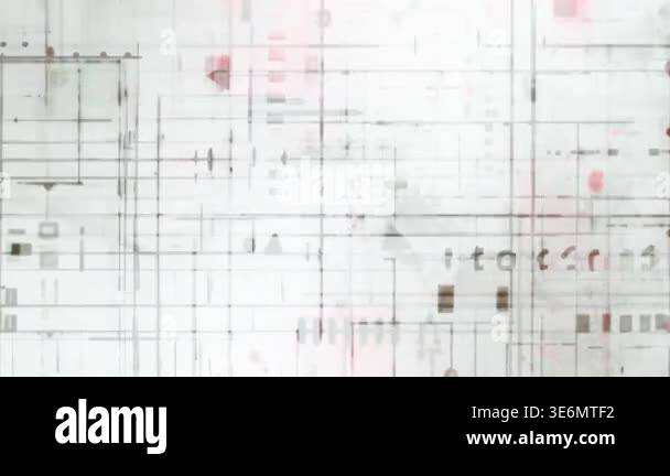 Abstract pale technical grid with gray interface lines, soft pink ...
