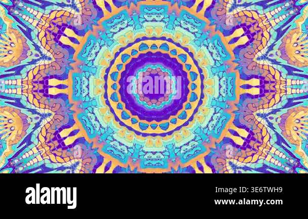 4K Colorful kaleidoscope background. Abstract multicolored motion ...