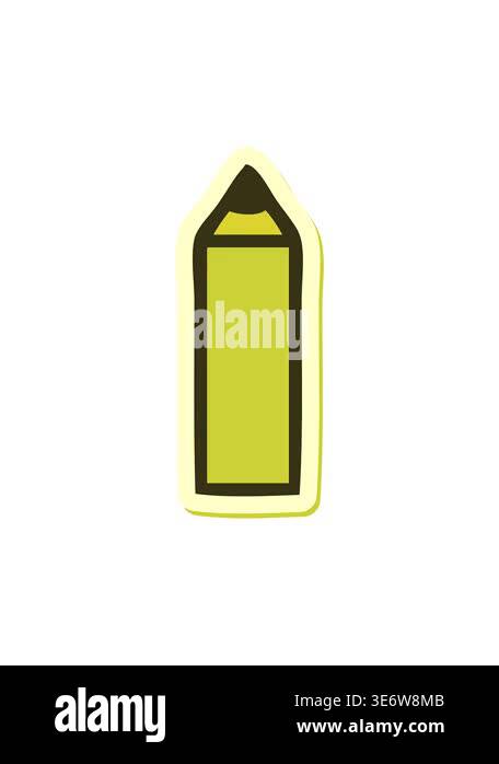 changing color animation of sticker of a cute cartoon blue pencil Stock ...