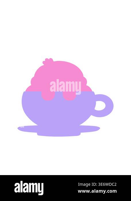 bobbing motion animation of cute baby bird in tea cup Stock Video ...