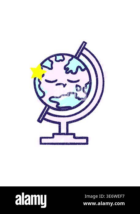 twinkling stars effect animation of Globe Map Chalk Drawing Stock Video ...