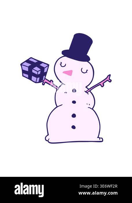 bobbing motion animation of snowman illustration Stock Video Footage ...
