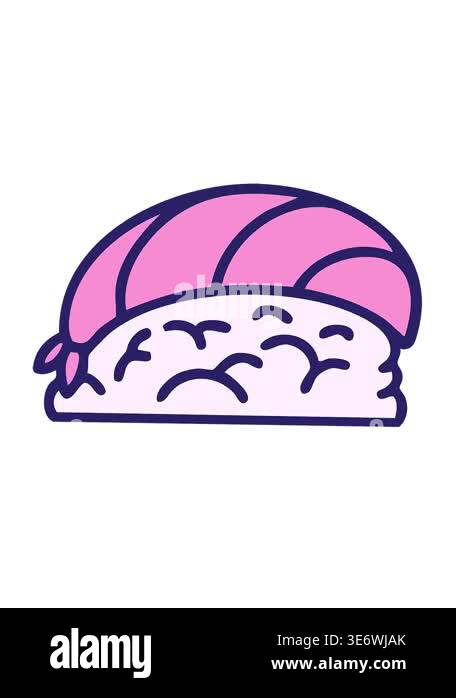 vibrating motion animation of japanese nigiri sushi on rice design ...