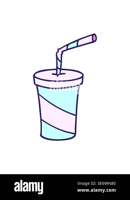 bobbing motion animation of hand drawn cartoon doodle of fastfood drink ...
