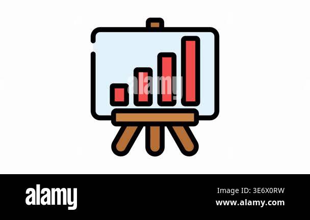 presentation board color line icon Stock Video Footage - Alamy