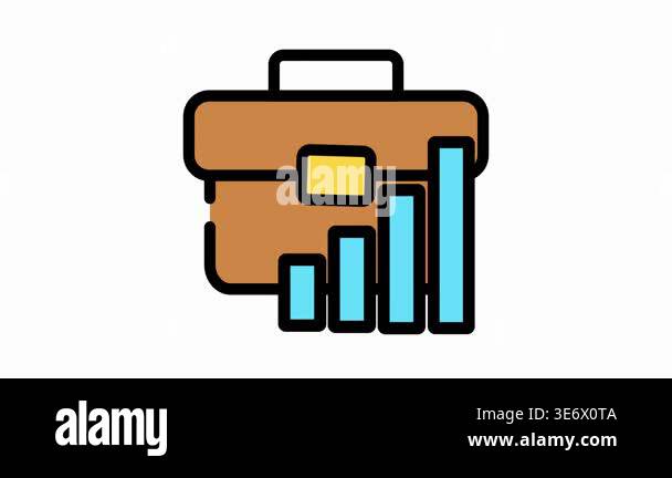 suitcase filled outline icon design Stock Video Footage - Alamy