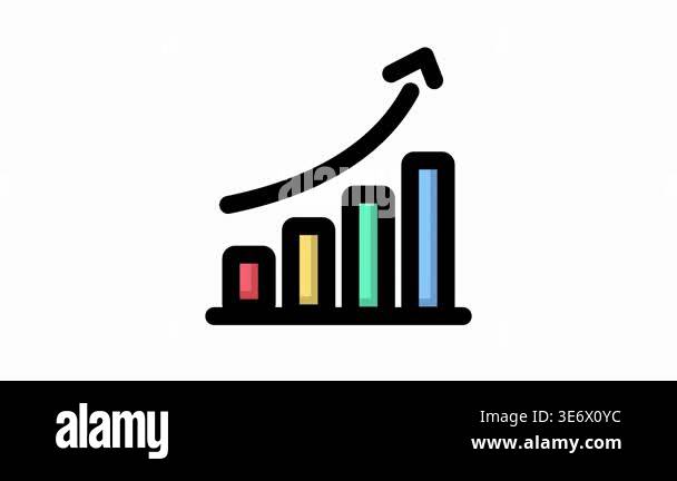 graph icon. flat design style Stock Video Footage - Alamy