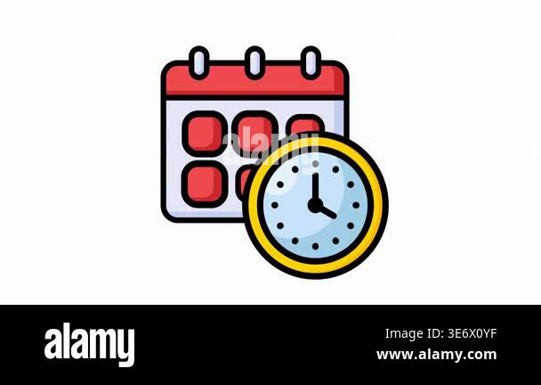 calendar vector flat color icon Stock Video Footage - Alamy