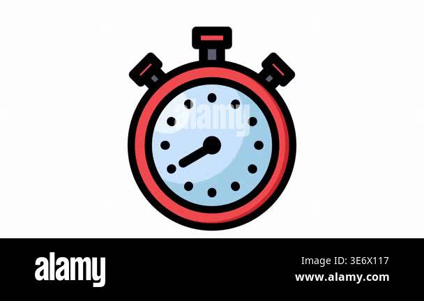 alarm clock icon, outline style Stock Video Footage - Alamy