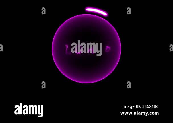 Futuristic purple neon loading screen circle animation digital ...