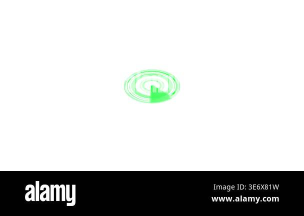 Animated hud green loading circle tech interface sci fi progress bar ...