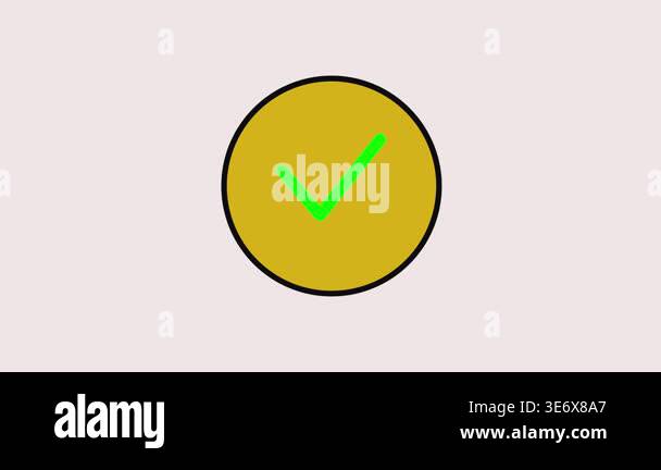 Green check mark animation on bright background. Perfect symbol for ...