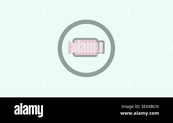 Record button icon animation in flat and minimal style with smooth ...