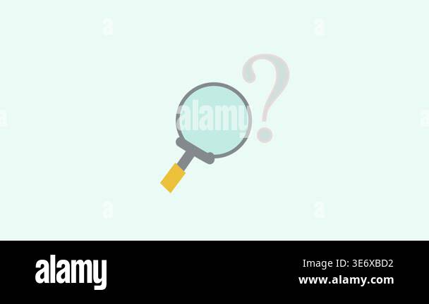 Minimalist animation of question mark and magnifying glass symbol ideal ...
