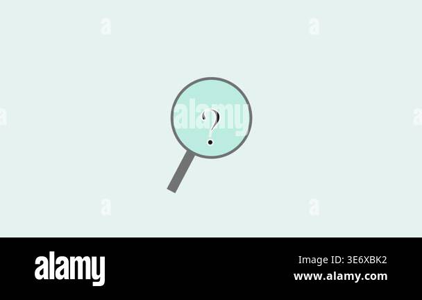Animated magnifying glass with question mark icon. Clean motion graphic ...
