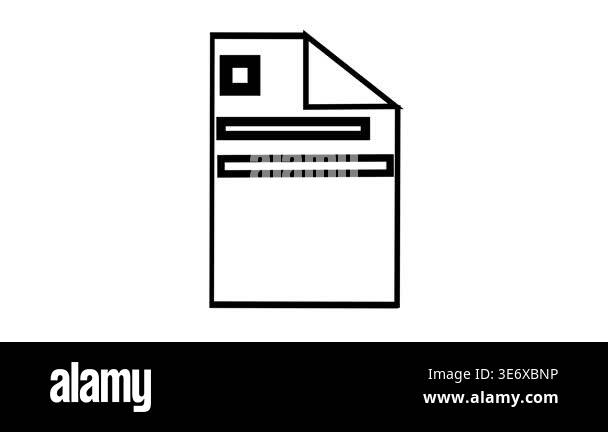 Animated documents line icon with alert symbol on clean background ...