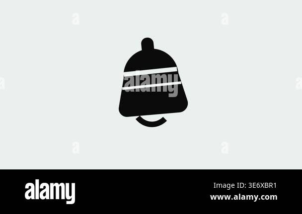Animated bell ringing icon on white background symbolizing ...