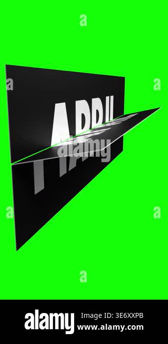 Flip calendar changing months from January to December - 3D 4k vertical ...