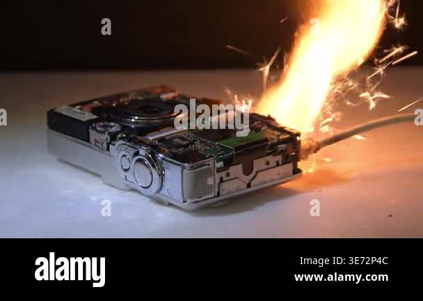 Camera ignites and sparks due to malfunction creating fire risk and ...