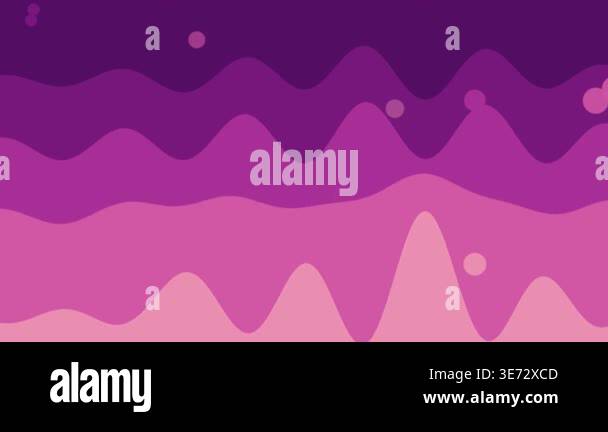 Pink and purple undulating liquid waves and rising bubbles abstract ...