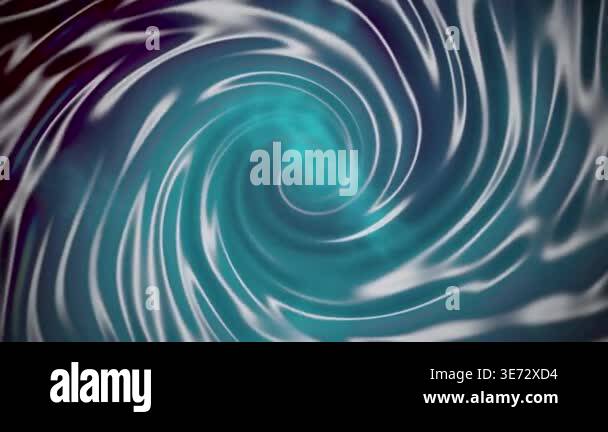Abstract swirling liquid vortex motion background with teal and silver ...