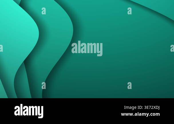 Abstract green overlapping wavy layered paper cut style background ...