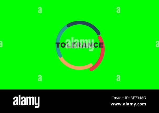 Animated colorful loading circle icon featuring the text tolerance in ...