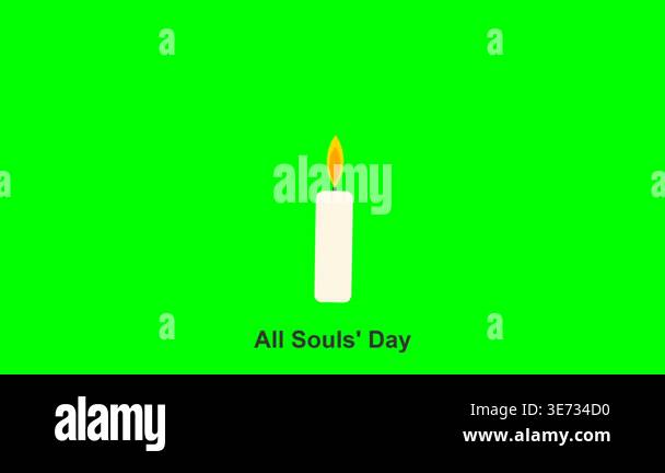 A digital animation of a single white candle with a flickering flame ...