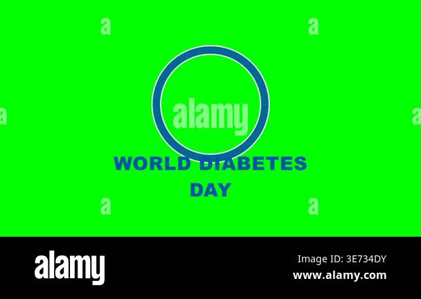 An animated blue circle logo representing World Diabetes Day isolated ...