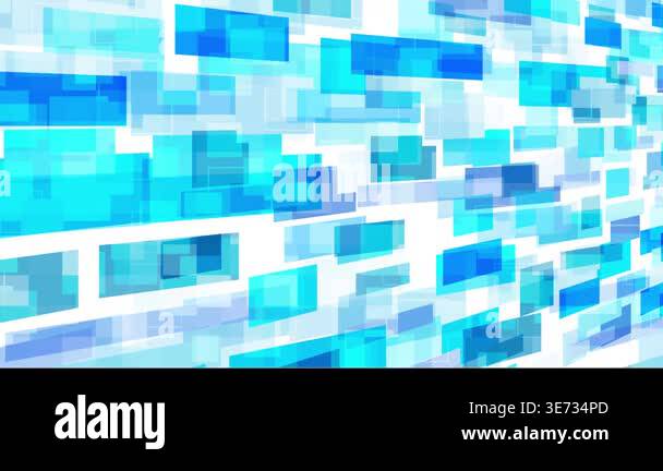 Abstract Blue Geometric Rectangles Moving on White Background Stock ...