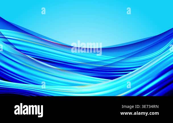 Abstract blue wave background with flowing lines and gradients Stock ...